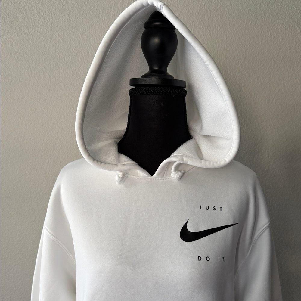 Nike White Hoodie with Black Swoosh ( unisex) - Picture 2 of 11